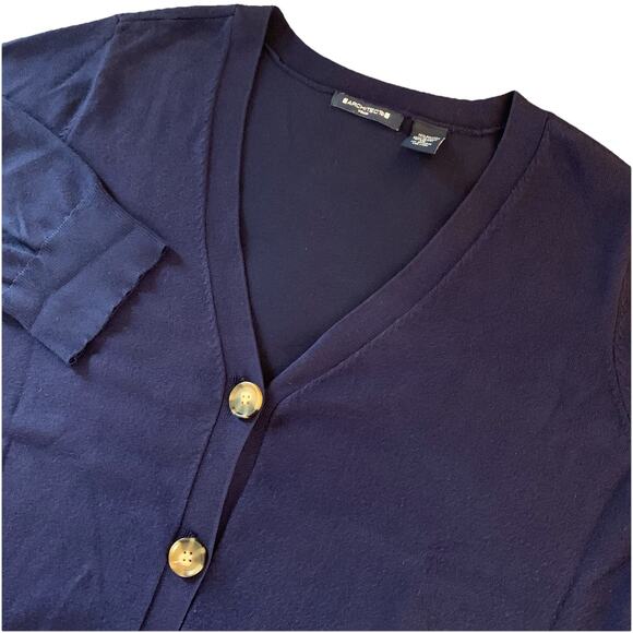 Architect Women’s Navy Blue Cardigan Sweater Classic Button Knit Mom Preppy 1X - Picture 1 of 13